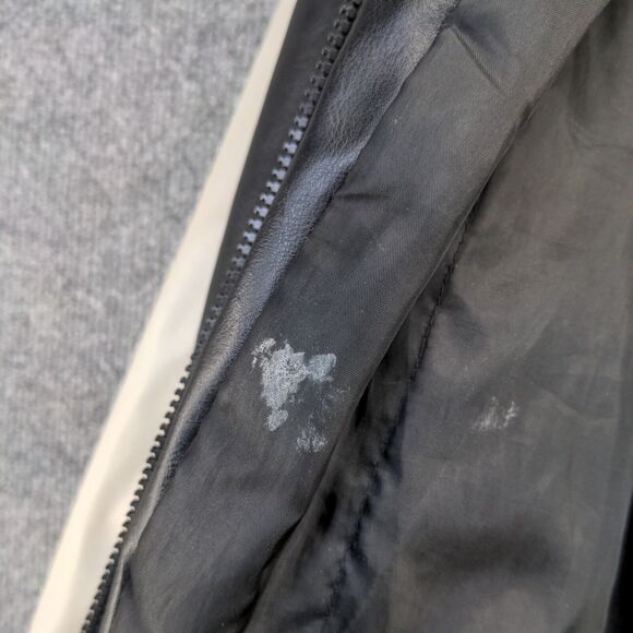 Steve & Barry's Men's Full Zip PVC Leather Varsity Jacket Black Gray XXL Baller - Picture 8 of 16